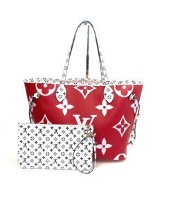 Louis Vuitton Monogram Giant Neverfull MM Rouge with Pouch