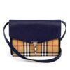 Burberry Derby Calfskin Macken Check Crossbody Bag Navy 37