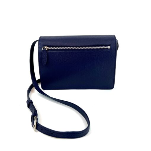 Burberry Derby Calfskin Macken Check Crossbody Bag Navy - Image 3