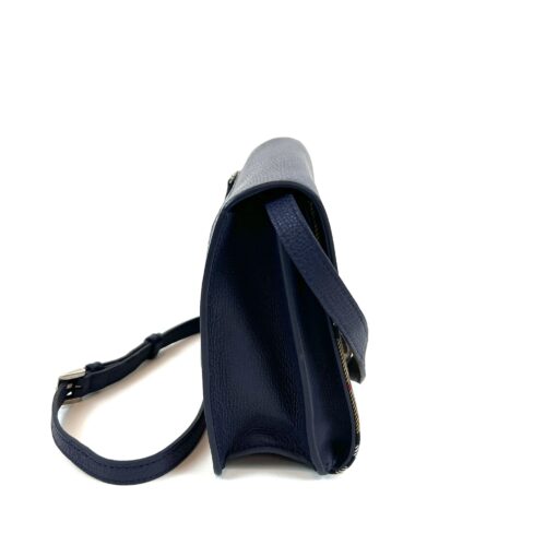 Burberry Derby Calfskin Macken Check Crossbody Bag Navy - Image 9