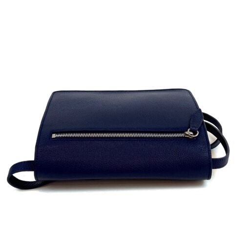 Burberry Derby Calfskin Macken Check Crossbody Bag Navy 7