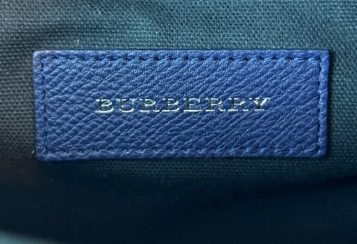 Burberry Derby Calfskin Macken Check Crossbody Bag Navy 8