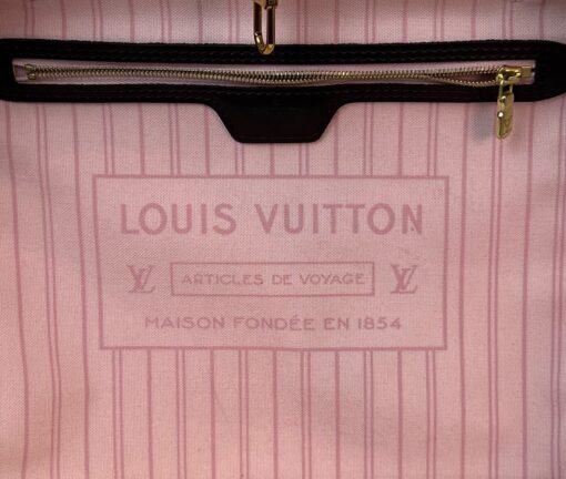 Louis Vuitton Neverfull MM Ebene With Rose Ballerine 9