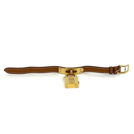 Hermes Kelly Bracelet Watch with Caramel Color Leather Band - Image 7