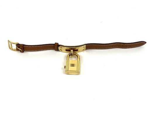 Hermes Kelly Bracelet Watch with Caramel Color Leather Band 5