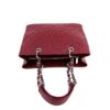 Chanel Caviar Quilted Grand Shopping Tote GST Red Silver 12