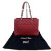 Chanel Caviar Quilted Grand Shopping Tote GST Red Silver 3
