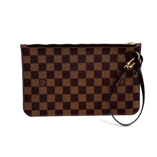 Louis Vuitton Damier Ebene Canvas Neverfull Pochette Cerise Red - Image 12