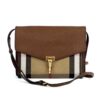 Burberry Derby Calfskin Macken Check Crossbody Bag Camel