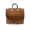 Fendi Medium Brown Caramel Sunshine Tote Shopper 4