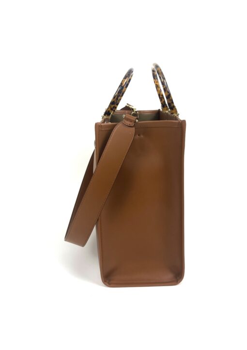 Fendi Medium Brown Caramel Sunshine Tote Shopper - Image 8