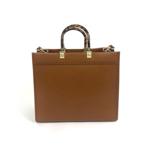 Fendi Medium Brown Caramel Sunshine Tote Shopper - Image 5