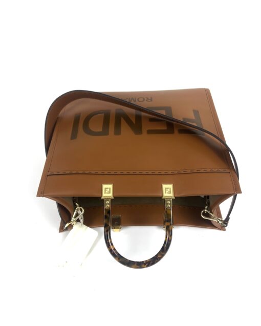 Fendi Medium Brown Caramel Sunshine Tote Shopper - Image 11