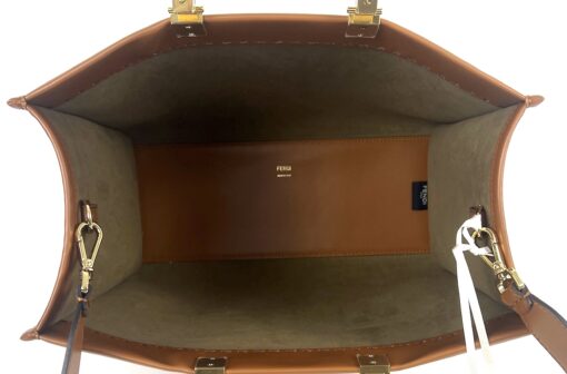 Fendi Medium Brown Caramel Sunshine Tote Shopper - Image 6