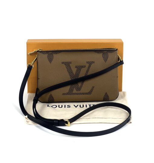 Louis Vuitton Reverse Monogram Giant Double Zip Pochette Crossbody - Image 3