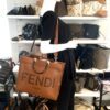 Fendi Medium Brown Caramel Sunshine Tote Shopper 3