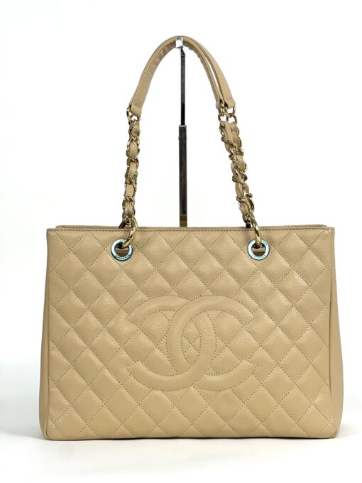 Chanel Caviar Quilted Grand Shopping Tote GST Beige Clair GHW