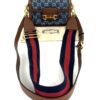 New Gucci Denim Monogram Dollar Calfskin Web Mini Horsebit 1955 Shoulder Bag Blue Tea Cuir Epilog 3