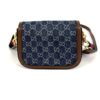 New Gucci Denim Monogram Dollar Calfskin Web Mini Horsebit 1955 Shoulder Bag Blue Tea Cuir Epilog 5