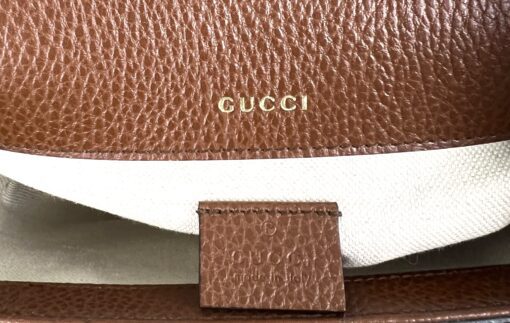 New Gucci Denim Monogram Dollar Calfskin Web Mini Horsebit 1955 Shoulder Bag Blue Tea Cuir Epilog - Image 8