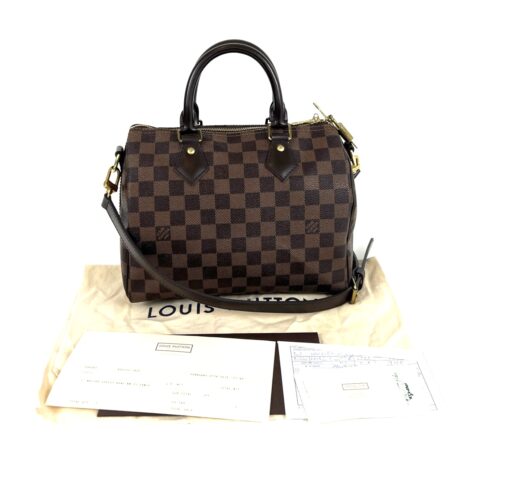 Louis Vuitton Damier Ebene Speedy Bandouliere 25 Red - Image 18