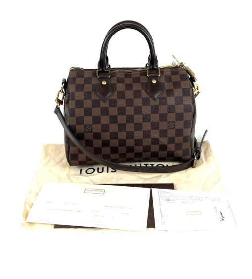 Louis Vuitton Damier Ebene Speedy Bandouliere 25 Red - Image 4