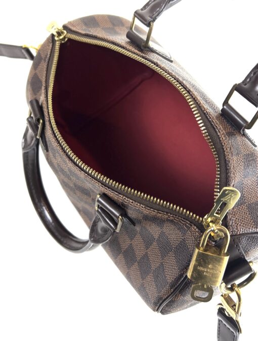 Louis Vuitton Damier Ebene Speedy Bandouliere 25 Red - Image 12