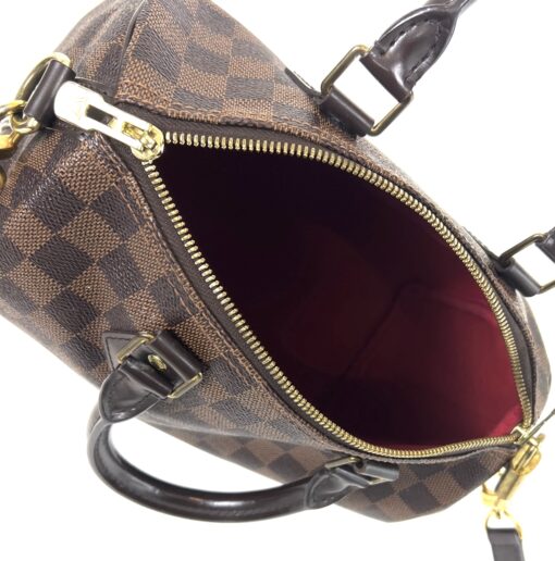 Louis Vuitton Damier Ebene Speedy Bandouliere 25 Red - Image 11