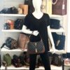 Gucci New Denim Monogram Calfskin Small Jackie 1961 Hobo Blue Tea Cuir 3