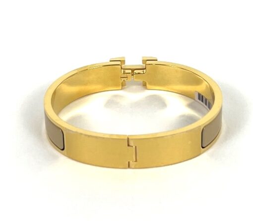 Hermes Clic H Sable Glace and Yellow Gold GM Bracelet - Image 4