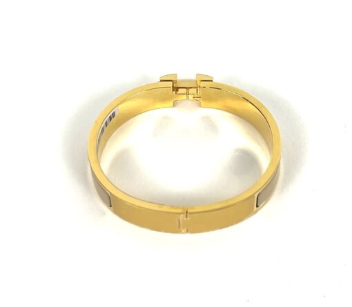 Hermes Clic H Sable Glace and Yellow Gold GM Bracelet - Image 10