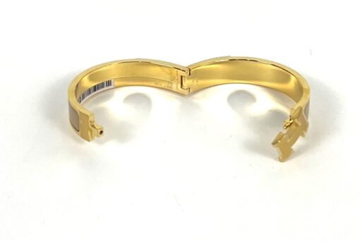 Hermes Clic H Sable Glace and Yellow Gold GM Bracelet - Image 6