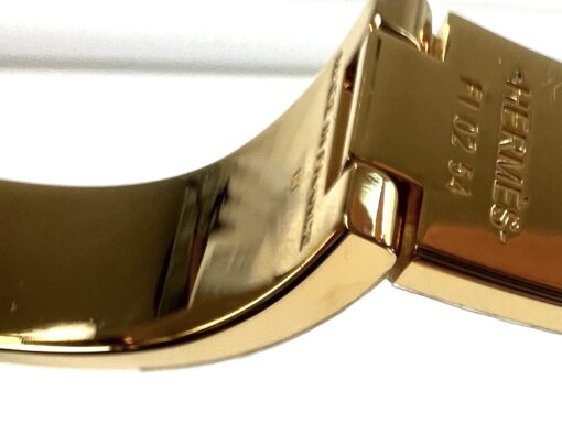 Hermes Clic H Black Glace and Yellow Gold GM Bracelet - Image 7