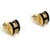Hermes Mini Pop H Earrings Black Yellow Gold 3