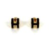Hermes Mini Pop H Earrings Black Yellow Gold 7
