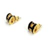 Hermes Mini Pop H Earrings Black Yellow Gold 6