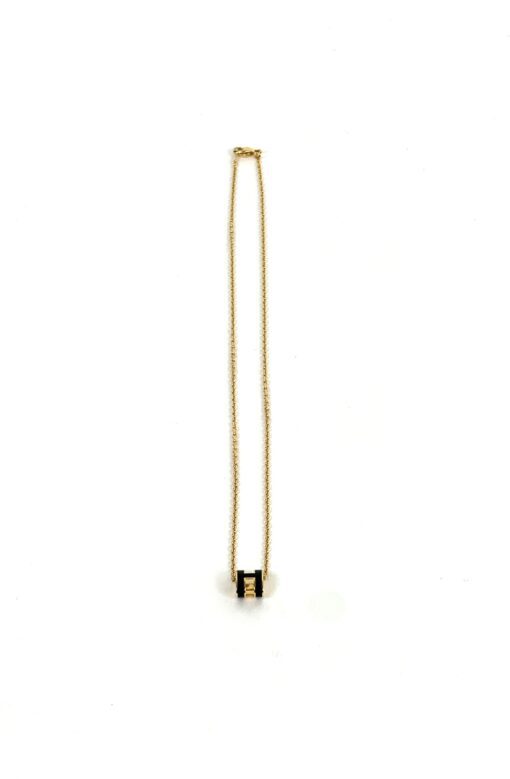 Hermes H Pop Necklace Black Glace Yellow Gold - Image 5