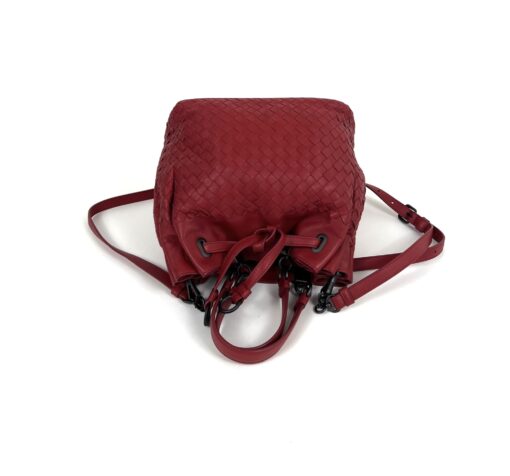 BOTTEGA VENETA Vesuvio Intrecciato Woven Red Nappa Leather Bucket Bag - Image 17