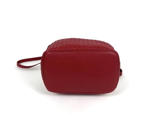 BOTTEGA VENETA Vesuvio Intrecciato Woven Red Nappa Leather Bucket Bag - Image 15