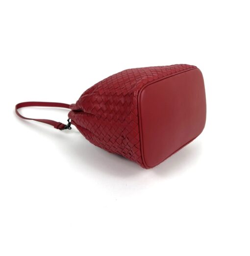 BOTTEGA VENETA Vesuvio Intrecciato Woven Red Nappa Leather Bucket Bag - Image 13