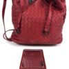 BOTTEGA VENETA Vesuvio Intrecciato Woven Red Nappa Leather Bucket Bag 19