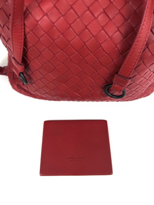 BOTTEGA VENETA Vesuvio Intrecciato Woven Red Nappa Leather Bucket Bag - Image 16