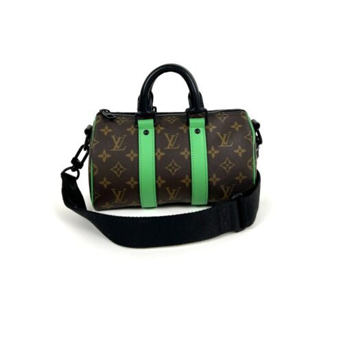 Louis Vuitton Monogram Macassar Keepall Bandouliere 25 Minty Green