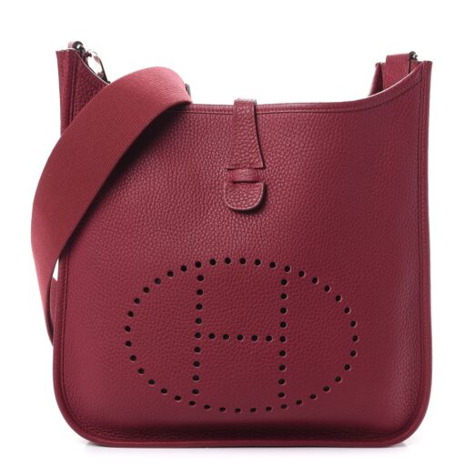 Hermes Evelyne PM Rubis Taurillon Leather Crossbody
