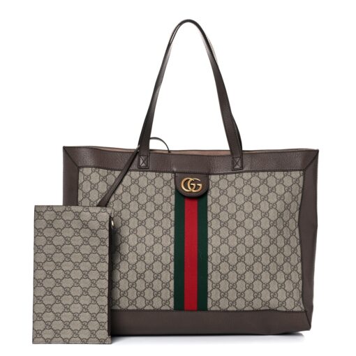 Gucci Ophidia Supreme Monogram Web Large Tote and Pouch