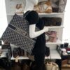 Dior Large Book Tote Ecru and Blue Dior Oblique Embroidery (Copy) 4
