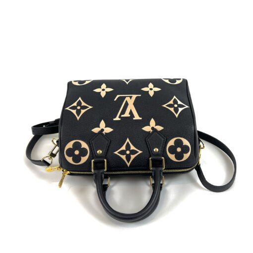 Bi-Color Black/Cream Monogram Empreinte Leather Speedy 25 Bandouliere Bag - Image 10