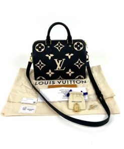 Bi-Color Black/Cream Monogram Empreinte Leather Speedy 25 Bandouliere Bag 2