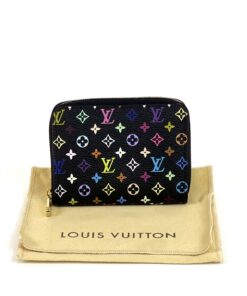 Louis Vuitton Multi Color Canvas Zippy Coin Purse Wallet Black 2