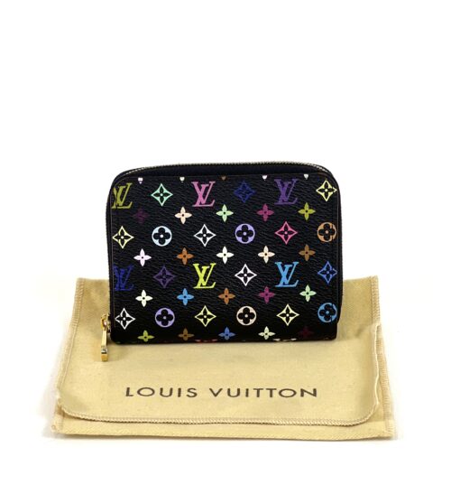 Louis Vuitton Multi Color Canvas Zippy Coin Purse Wallet Black - Image 2